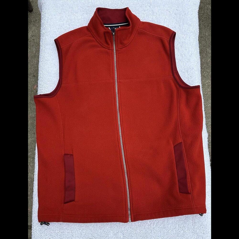 Lands' End Red Fleece Vest Men’s Large 42-44
